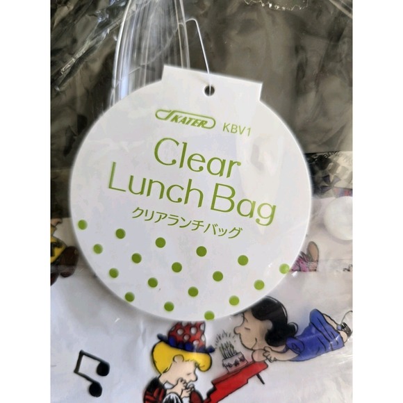 Peanuts Snoopy Clear Lunch Bag Vinyl Tote Charlie Brown Woodstock Lucy Japan NEW - Picture 2 of 5